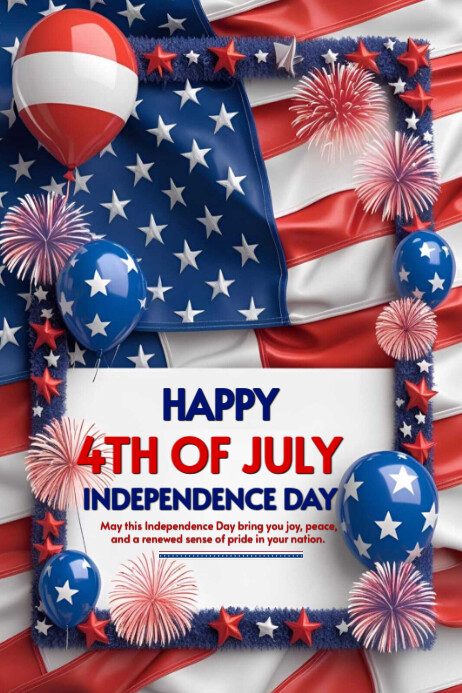 Happy 4th of July template 2025 Poster