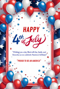Happy 4th of July template 2025 Plakat