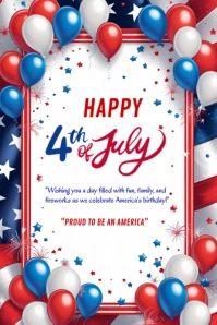 Happy 4th of July template 2025 Affiche