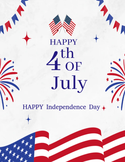 Happy 4th of July template 2025 Folheto (US Letter)