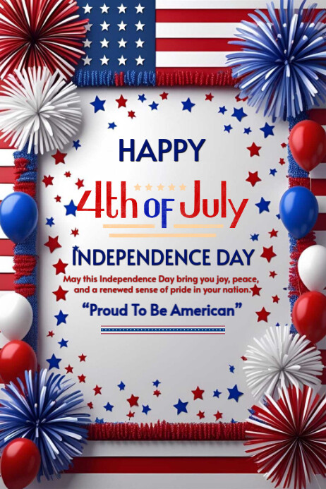 Happy 4th of July template 2025 Cartaz