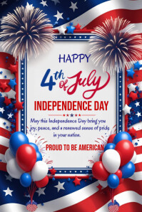 Happy 4th of July template 2025 Poster