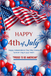 Happy 4th of July template 2025 Plakkaat