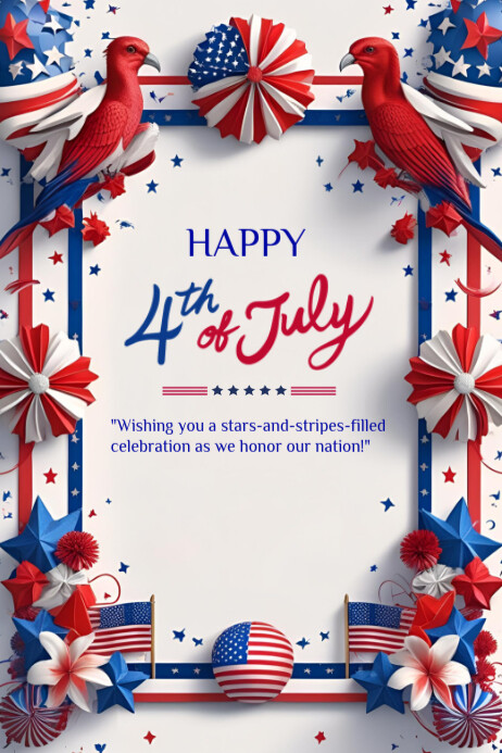 Happy 4th of July Template 2025 横幅 4' × 6'