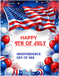 Happy 4th of july template 2025 Volante (Carta US)