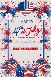 Happy 4th of July Template 2025 Plakat