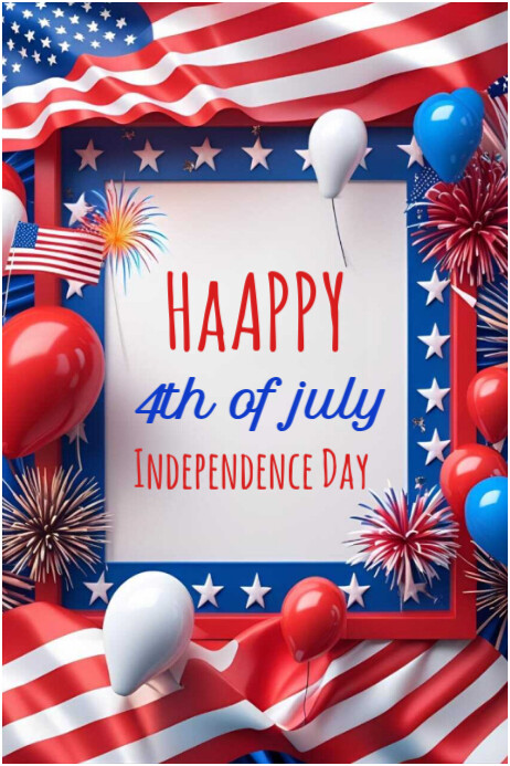 Happy 4th of july template 2025 Plakkaat