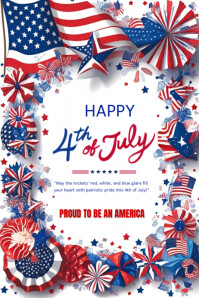 Happy 4th of July Template 2025 Poster