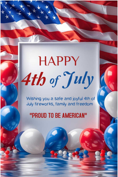 Happy 4th of July template 2025 Poster