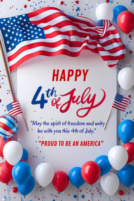 Happy 4th of July template 2025 Plakkaat