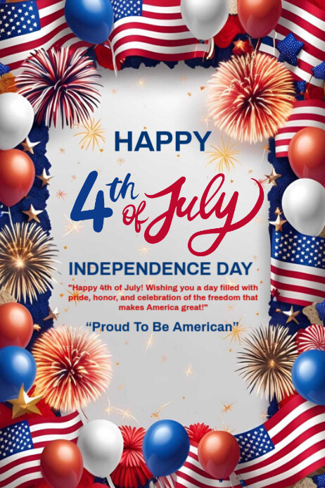 Happy 4th of July template 2025 Poster