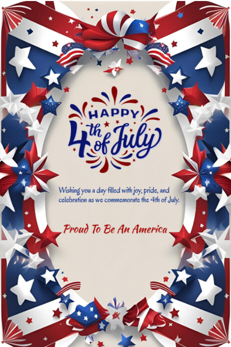 Happy 4th of July Template 2025 Banner 4' × 6'