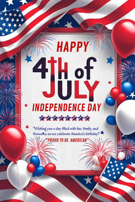 Happy 4th of July template 2025 Cartaz