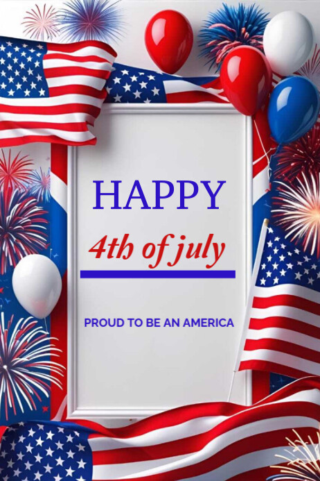 Happy 4th of july template 2025 Plakkaat