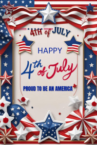 Happy 4th of July Template 2025 Poster