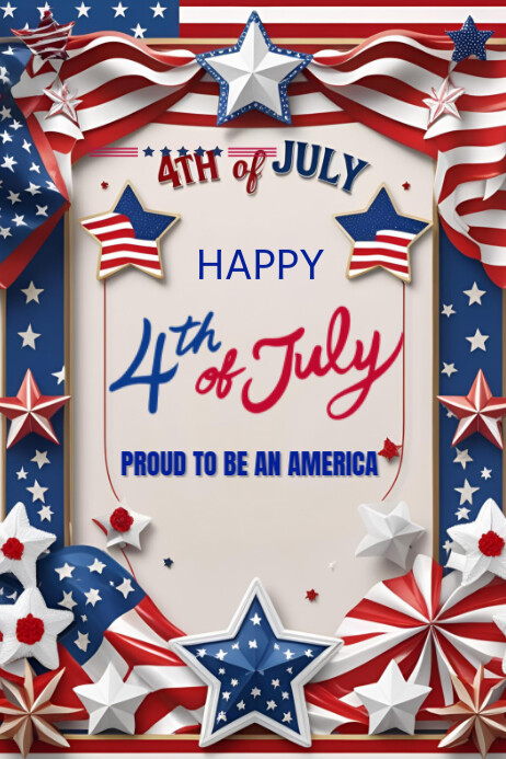 Happy 4th of July Template 2025 Poster