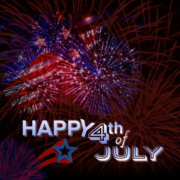 Happy 4th of July Video สี่เหลี่ยมจัตุรัส (1:1) template