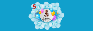 Niebieski Happy 5 year birthday Twitter-header Template