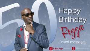 Синий 50th Birthday Celebration Digitalt display Template