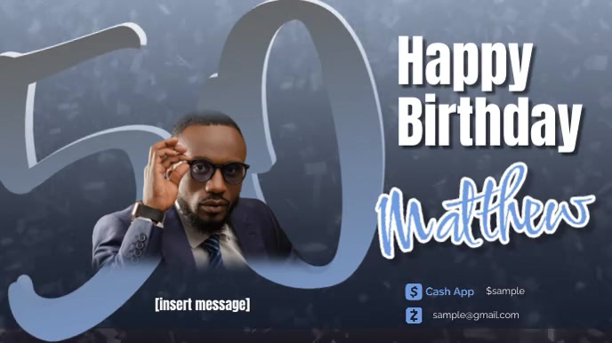Happy 50th birthday, Happy Birthday 50 Ekran reklamowy (16:9) template