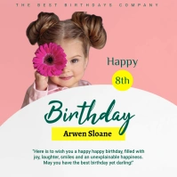 happy 8th birthday poster template