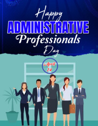 Biru Administrative Professionals Day Flyer Template