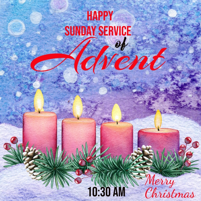 happy advent sunday service instagram post Template | PosterMyWall