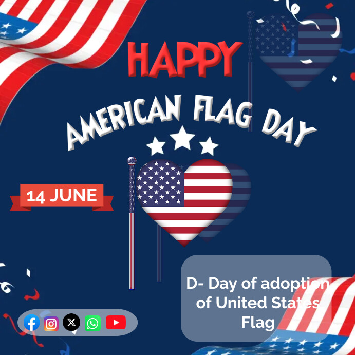 Happy American Flag Day Instagram Post template