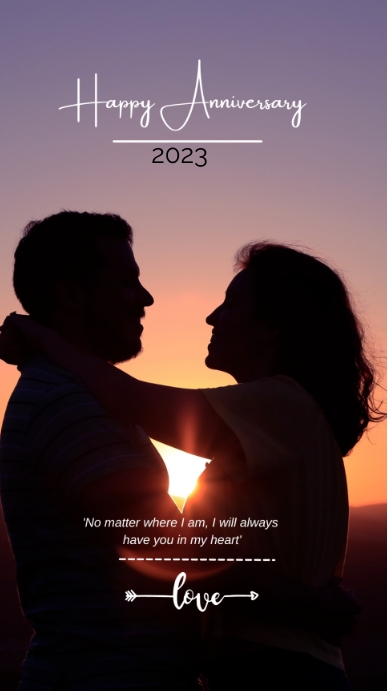 Happy anniversary Ecrã digital (9:16) template