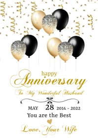 Happy Anniversary Greeting Card A6 template