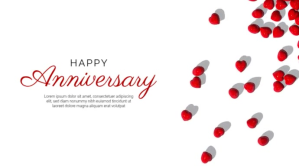白色 Anniversary Celebration Digitalt display Template