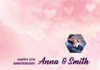 Happy Anniversary Photo Collage Template Postcard
