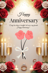 Happy Anniversary Poster Online Greeting Card. template