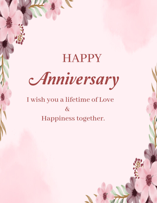 Happy anniversary template 2025 传单(美国信函)