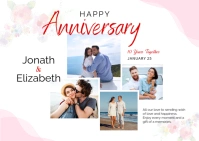 Happy Anniversary Wish Banner Template Postcard