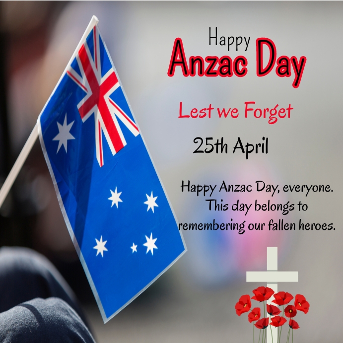 Happy Anzac day,Anzac remembrance day Instagram Post template