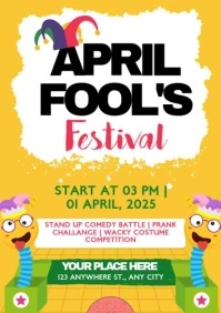 Happy April Fools Festival A5 template