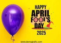 Happy April Fools Postcard Postkort template