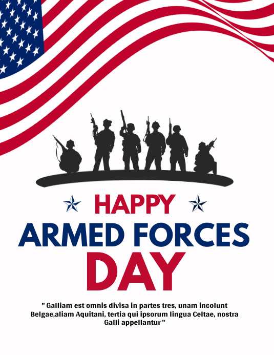 happy armed forces day flyer design template 传单(美国信函)