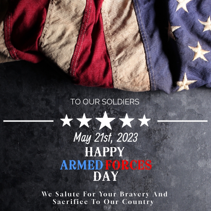 Happy armed forces day greeting Instagram-bericht template