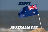 Happy Australia day celebration flag Label template