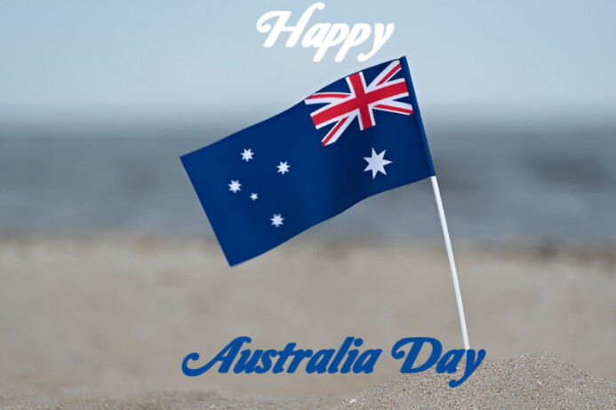 Happy Australia day flag background 标签 template