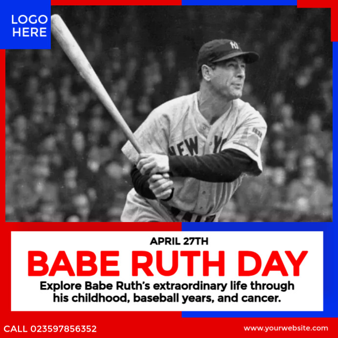 Copy of Happy Babe Ruth Day | PosterMyWall