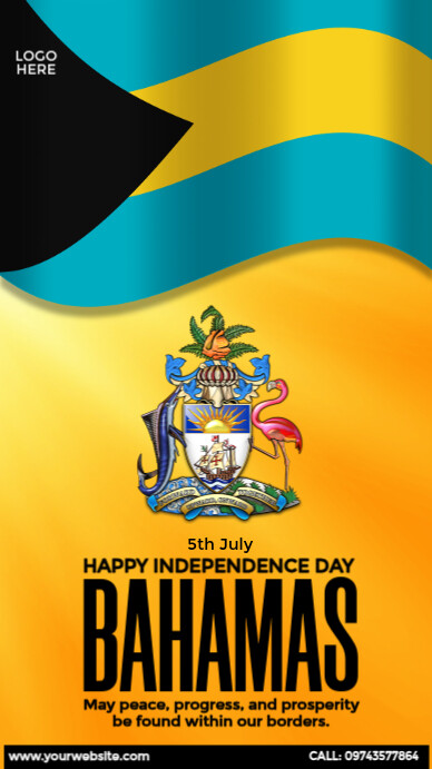 Happy Bahamas Independence Day Instagram-verhaal template