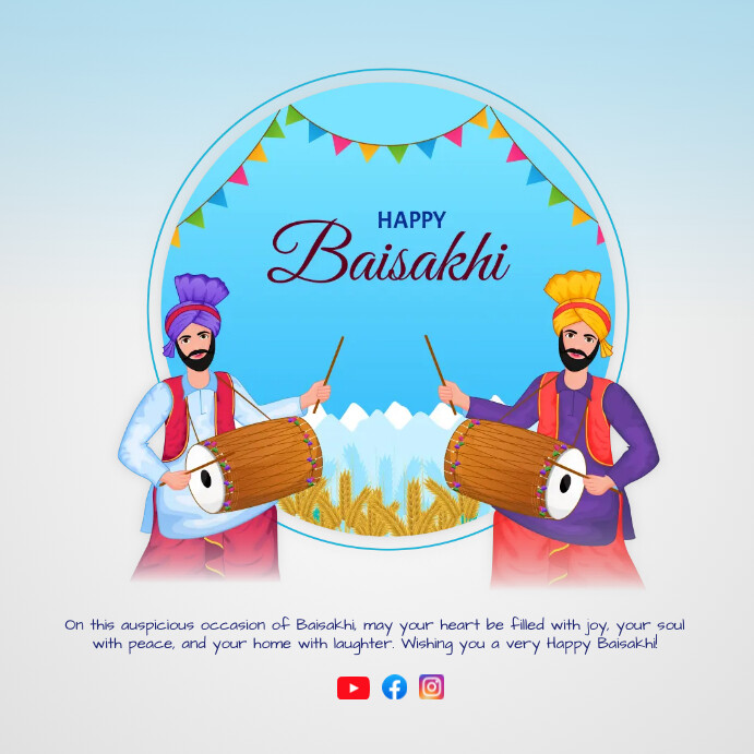 Happy baisakhi 2024 2025 2026 2027 Pos Instagram template