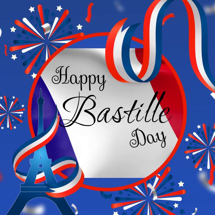 Happy bastille day, bastille day greeting Wpis na Instagrama template