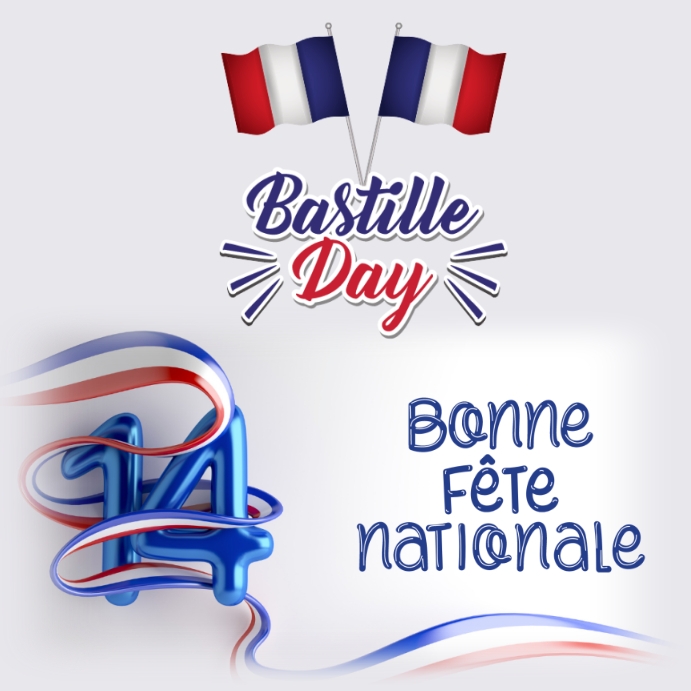 happy bastille day,bonne fate nationale Instagram-opslag template