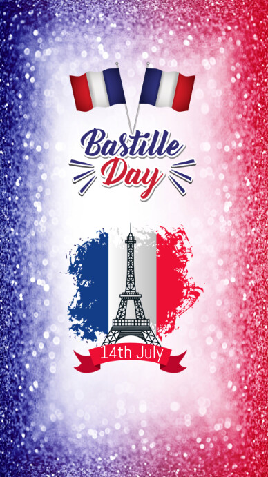 Happy Bastille day,bonne fete nationale Instagram Story template