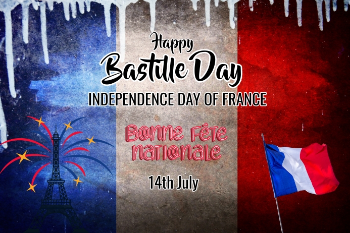 Happy Bastille day,bonne fete nationale Poster template