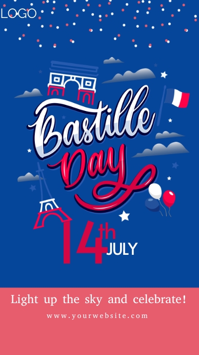 Happy Bastille day,bonne fete nationale Instagram Story template